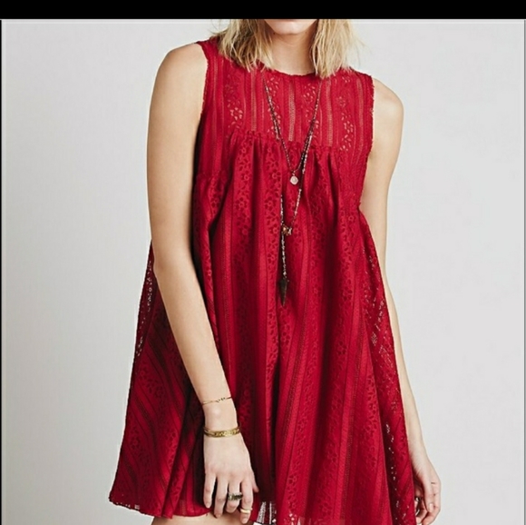 FREE PEOPLE TU.ES.LA... BABYDOLL SWING LACE DRESS - Picture 1 of 6